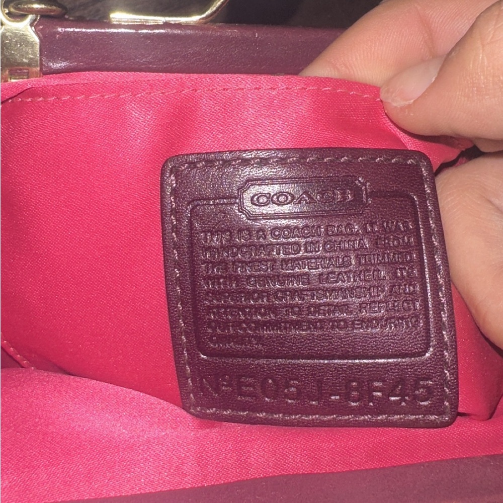 Coach Vintage Tweed Kisslock Top Handle Mini Bag Pink Purple Floral Chain Strap - Picture 14 of 14